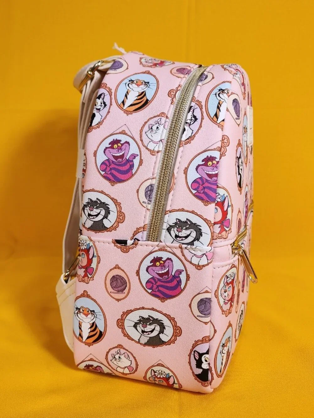 Loungefly Disney Cats Portrait Pink AOP Marie Figaro Dinah Mini Backpack NEW